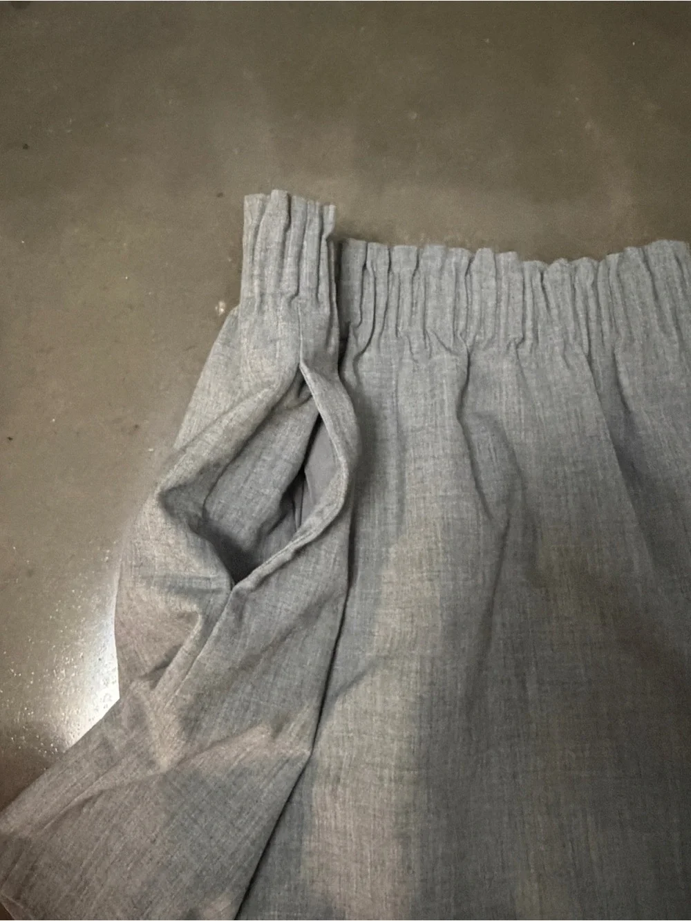 J Crew Mercantile Elastic Waist Gray Mini Skirt 2 pockets sz 2